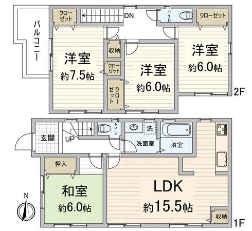 庄内幸町4丁目 戸建 間取図(平面図) 間取図(平面図)