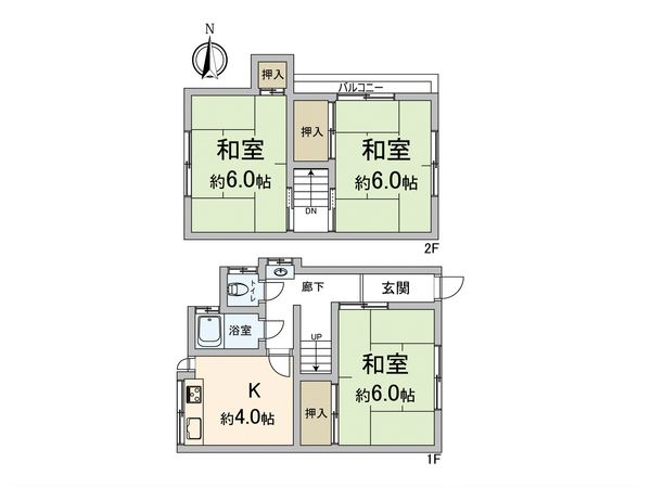 豊中市北条町3丁目 中古テラスハウス 間取図(平面図) 豊中市北条町3丁目 中古テラスハウス 間取図(平面図)