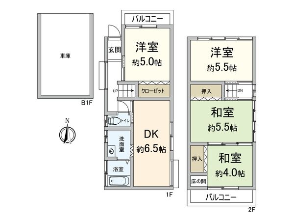 吹田市南金田1丁目 中古戸建 間取図(平面図)