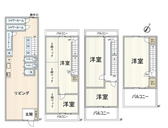 大開3丁目 テラスハウス 間取図(平面図)