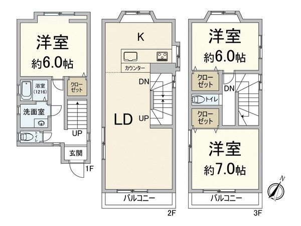 吹田市日の出町 戸建て 間取図(平面図)