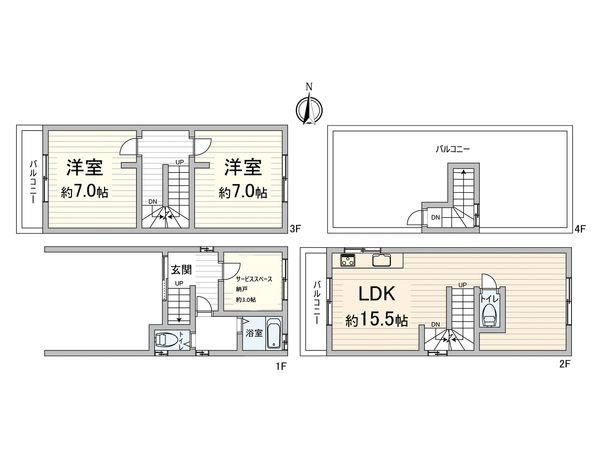豊中市北条町 中古戸建 間取図(平面図) 豊中市北条町 中古戸建 間取図(平面図)