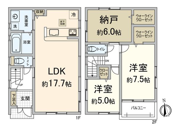 穂積2丁目 新築戸建 7号棟 間取図(平面図) 穂積2丁目 新築戸建 7号棟 間取図(平面図)