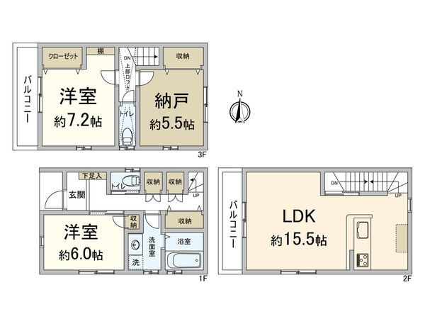 豊中市庄内栄町4丁目 中古戸建 間取図(平面図) 豊中市庄内栄町4丁目 中古戸建 間取図(平面図)