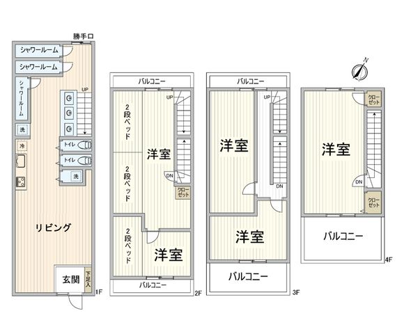 大開3丁目 テラスハウス 間取図(平面図) 大開3丁目 テラスハウス 間取図(平面図)