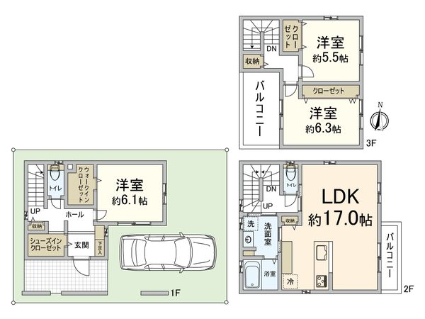 豊中市北条町1丁目 新築戸建て 間取図(平面図) 豊中市北条町1丁目 新築戸建て 間取図(平面図)