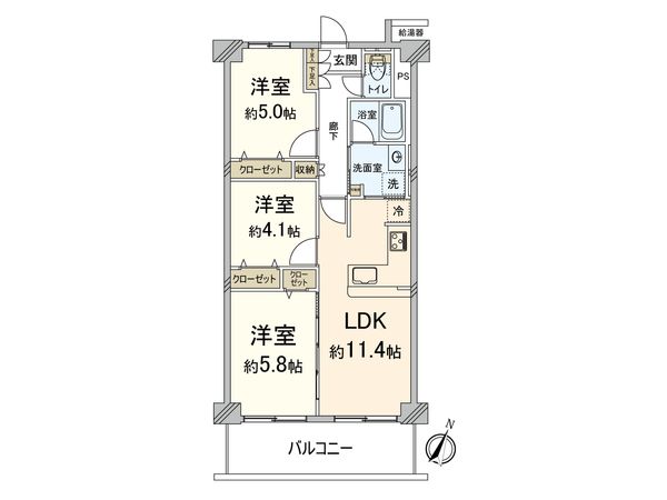 レックスタウン新高 1号館 間取図(平面図) レックスタウン新高 1号館 間取図(平面図)