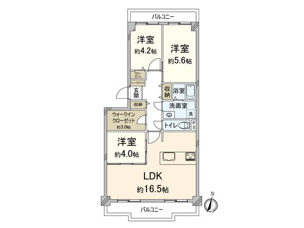 ユニライフ北大阪 1号棟 間取図(平面図) 間取図(平面図)