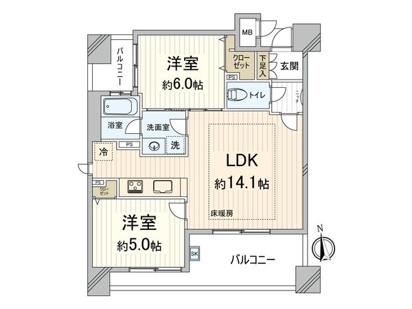 エステムプラザ江坂公園エイジアム 間取図(平面図)