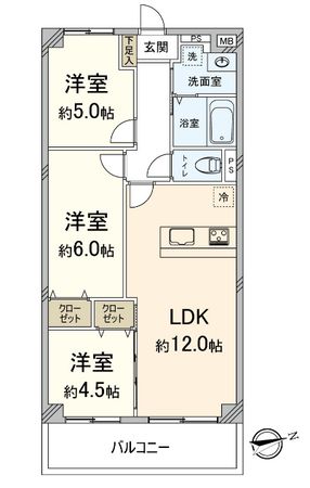ルネ豊中 間取図(平面図)