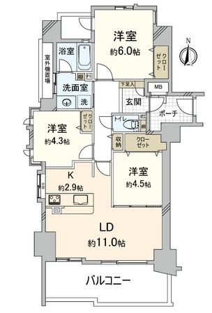 セントラル江坂広芝町 間取図(平面図) セントラル江坂広芝町 間取図(平面図)