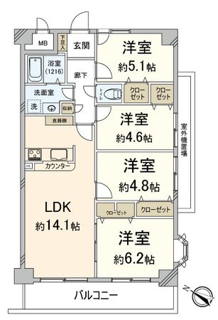 セザール吹田 間取図(平面図) 間取図(平面図)