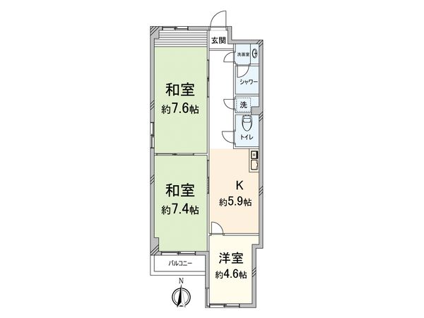 第2サニーハイツ 間取図(平面図) 第2サニーハイツ 間取図(平面図)