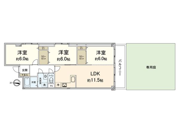 緑地公園コーポラス 間取図(平面図) 緑地公園コーポラス 間取図(平面図)