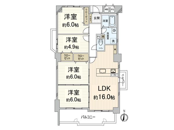 セントポリア北大阪ヴィゾン弐番館 間取図(平面図)