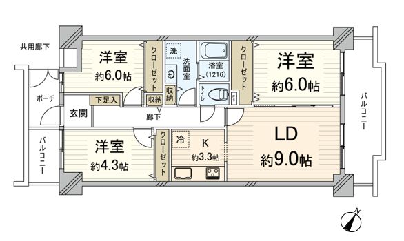 ユニライフ北大阪参号棟 間取図(平面図) 間取図(平面図)