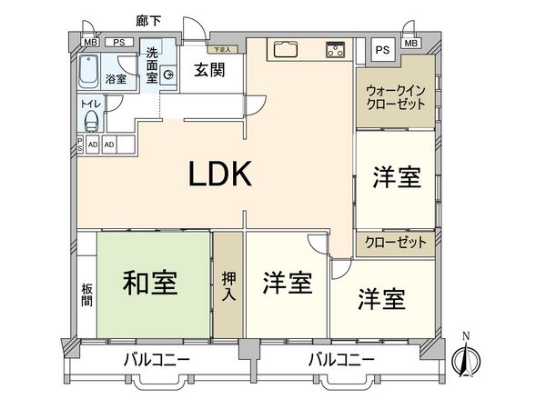 パレブラン新御堂 間取図(平面図)