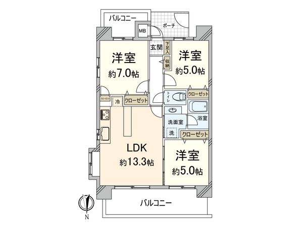 リベール江坂 間取図(平面図) リベール江坂 間取図(平面図)
