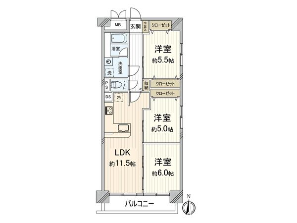 ライオンズマンション第2江坂 間取図(平面図) ライオンズマンション第2江坂 間取図(平面図)
