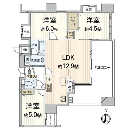 リッツ吹田デュオ 間取図(平面図) リッツ吹田デュオ 間取図(平面図)