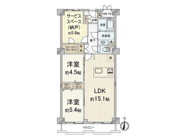 日商岩井第7緑地公園マンション 間取図(平面図)