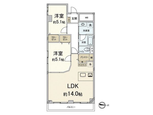 サニーコーポ東三国 間取図(平面図)