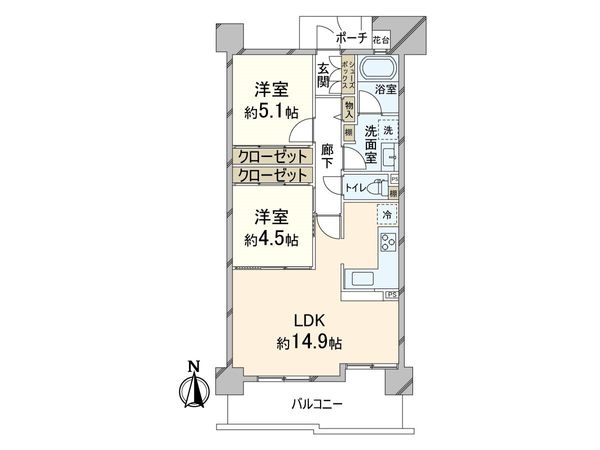 モンセーヌ東三国 間取図(平面図)