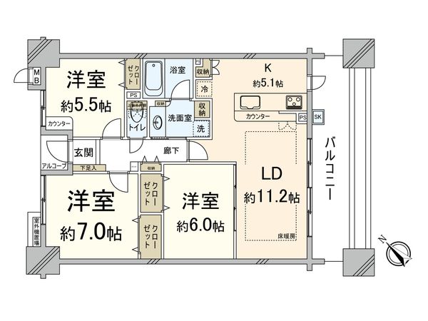 クレステージ吹田 間取図(平面図) クレステージ吹田 間取図(平面図)