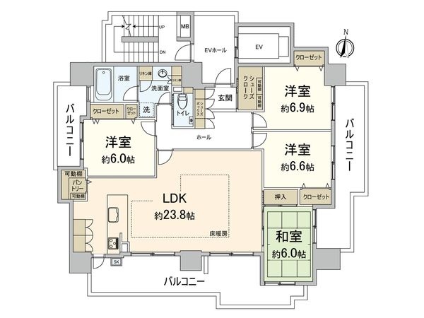 ドルチェヴィータ江坂 間取図(平面図) ドルチェヴィータ江坂 間取図(平面図)