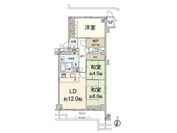 日商岩井第14緑地公園マンション 間取図(平面図)