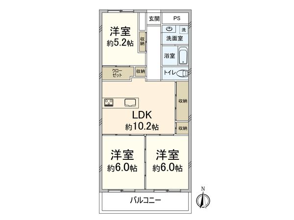 GSハイム江坂 間取図(平面図) GSハイム江坂 間取図(平面図)