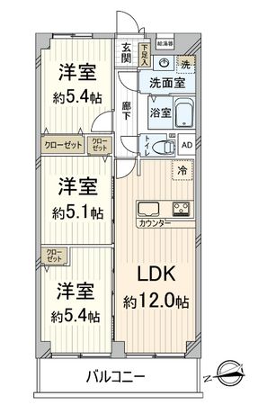 ルネ豊中 間取図(平面図) ルネ豊中 間取図(平面図)