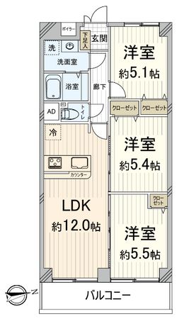ルネ豊中 間取図(平面図) ルネ豊中 間取図(平面図)