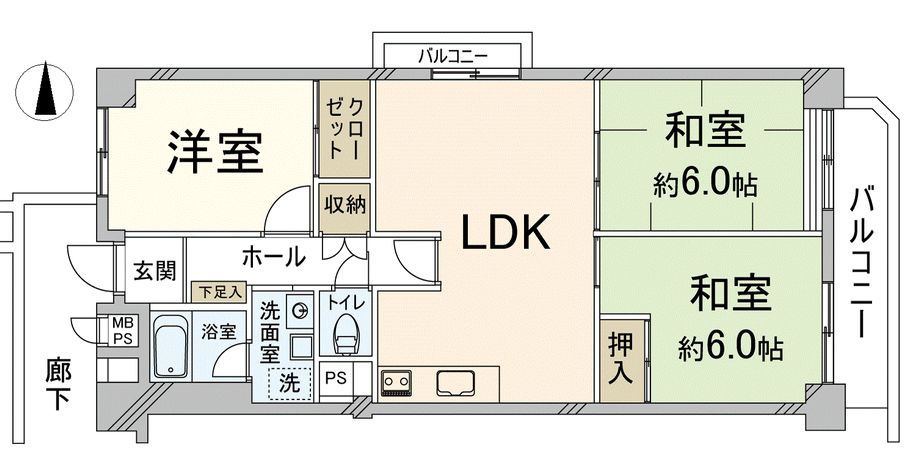 緑地公園パークハイツ 間取図(平面図) 緑地公園パークハイツ 間取図(平面図)