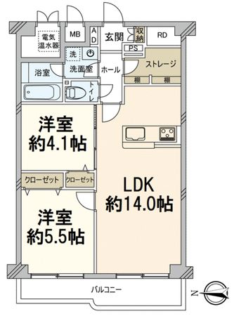 シャルム野中南公園 間取図(平面図) シャルム野中南公園 間取図(平面図)