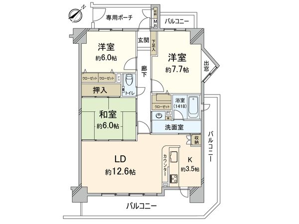 デュアル江坂広芝町 間取図(平面図)