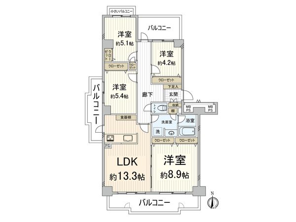 セントポリア北大阪ヴィゾン弐番館 間取図(平面図) 間取図(平面図)