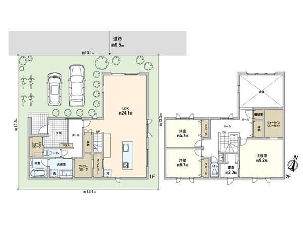 吹田市新芦屋上 土地 区画図+建物プラン例