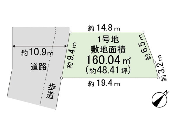 吹田市新芦屋上　１号地　土地 地形図