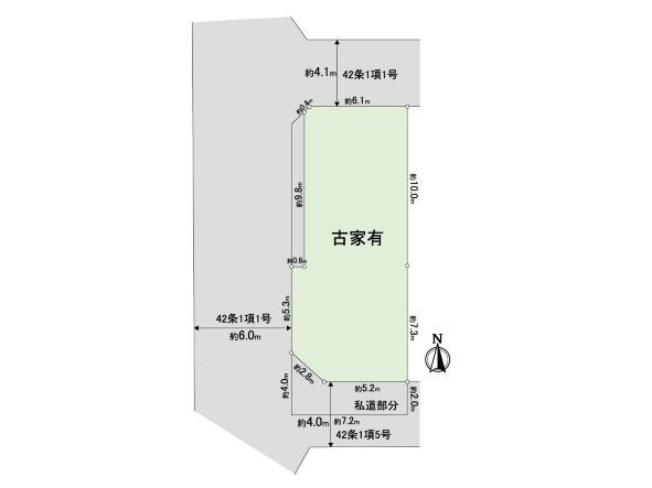 摂津市一津屋1丁目 古家付土地 区画図 摂津市一津屋1丁目 古家付土地 区画図