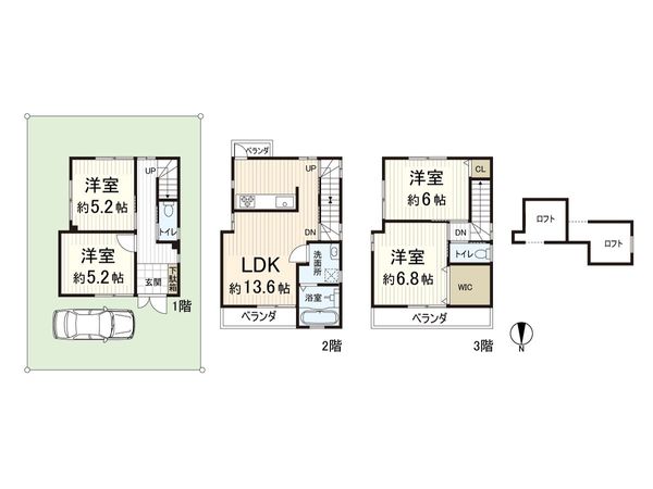 吹田市朝日町 戸建 間取図(平面図) 吹田市朝日町 戸建 間取図(平面図)