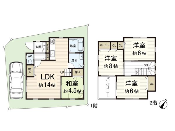 吹田市元町 中古戸建 間取図(平面図) 吹田市元町 中古戸建 間取図(平面図)