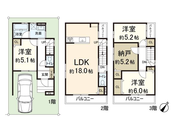 吹東町 新築戸建 間取図(平面図) 吹東町 新築戸建 間取図(平面図)