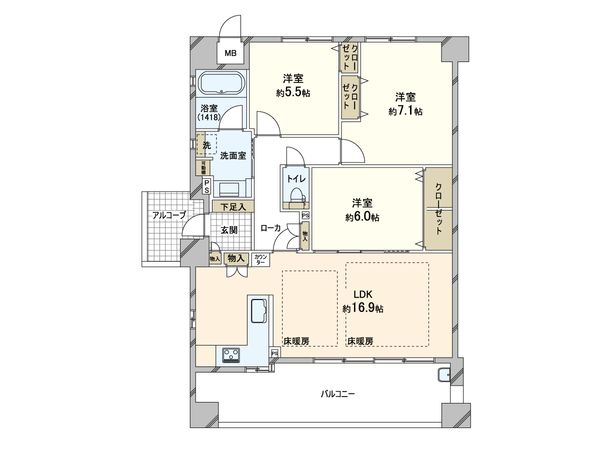 ルネシーズンズ千里の丘 1番館 間取図(平面図) 間取図(平面図)