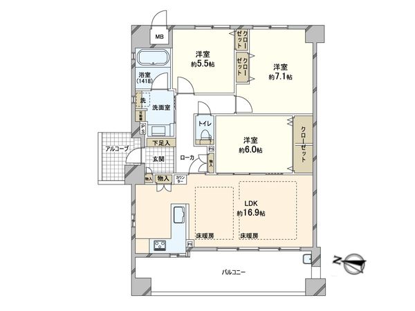 ルネシーズンズ千里の丘 1番館 間取図(平面図)
