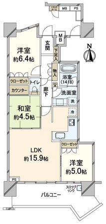 パークタワー南千里丘 間取図(平面図)