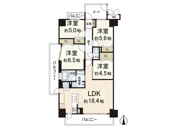 パレ千里 間取図(平面図) パレ千里 間取図(平面図)