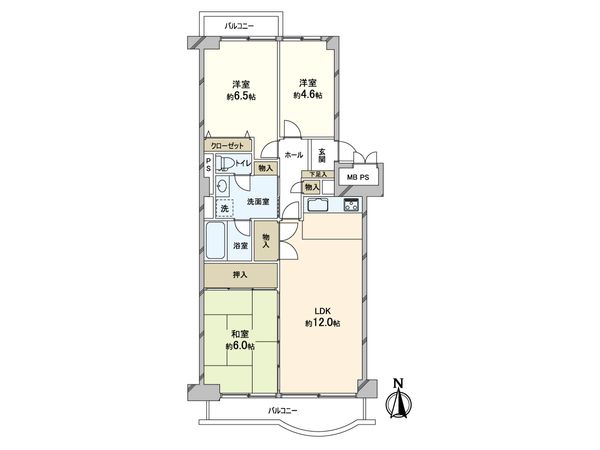 メゾン千里丘 E棟 間取図(平面図)