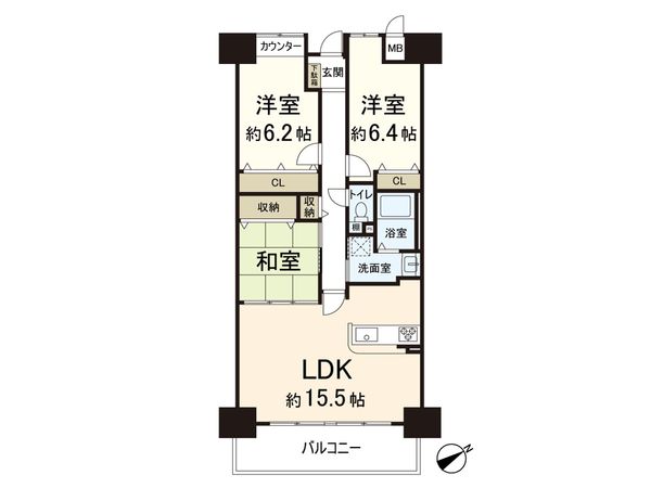 キングマンション千里万博公園 間取図(平面図) 間取図(平面図)