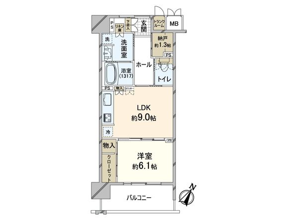 ユニエス南千里丘 間取図(平面図)